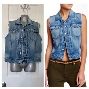 7 For All Mankind Women Denim Vest
